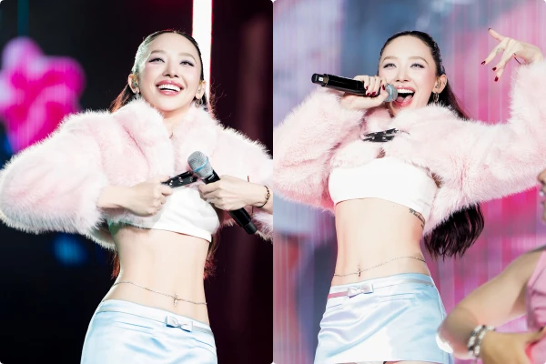 Tóc Tiên diện áo ngắn cũn khoe vòng eo miễn chê trên sân khấu