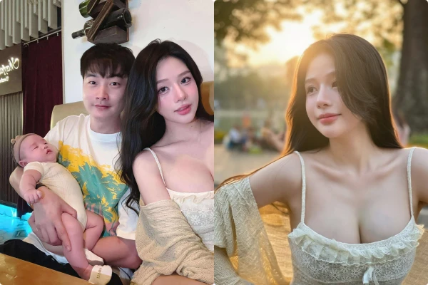 Vợ hot girl của Trọng Lân gây tranh cãi vì liên tục khoe vòng 1 sau sinh