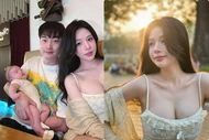 Vợ hot girl của Trọng Lân gây tranh cãi vì liên tục khoe vòng 1 sau sinh