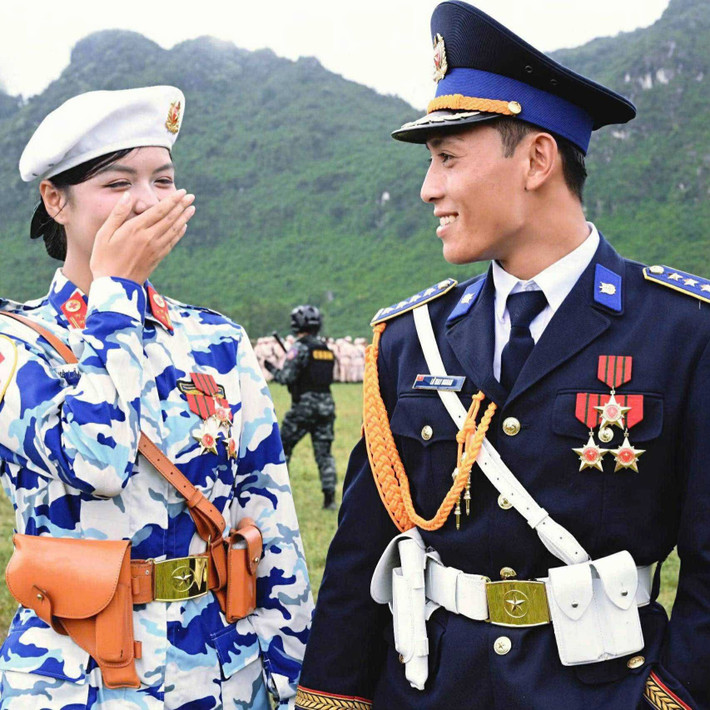 Được biết người yêu Ngô Lâm Phương là chiến sĩ Lữ May Ngoan, sinh năm 2000. Anh chàng là người dân tộc Thái, đến từ Nghệ An và đã tốt nghiệp chuyên ngành Bộ binh tại trường Sĩ quan Lục quân 1. (Ảnh: LMN)