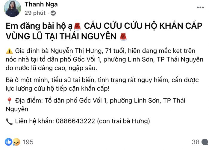 Mạng xã hội đã ghi nhận hàng loạt thông tin kêu cứu khẩn thiết, với những trường hợp hết sức nguy cấp.