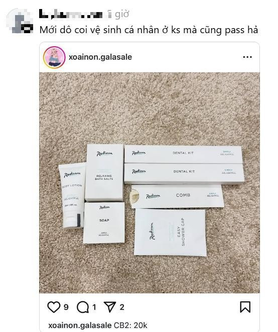 Thậm chí, nhiều người còn chụp màn hình lại những món đồ được tặng free tại khách sạn cũng được Xoài Non thanh lý lại.