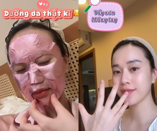 Nữ MC đến tiệm gội đầu, cắt tóc ngắn để tiện chăm sóc, vệ sinh sau sinh. Bên cạnh đó, cô còn đi tháo sơn móng tay sạch sẽ, đắp mặt nạ để dưỡng cho da căng mượt. Là một "tín đồ" mê thịt bò, nữ MC đã tranh thủ đi ăn món bò bít tết yêu thích trước khi phải kiêng khem một thời gian sau sinh mổ.