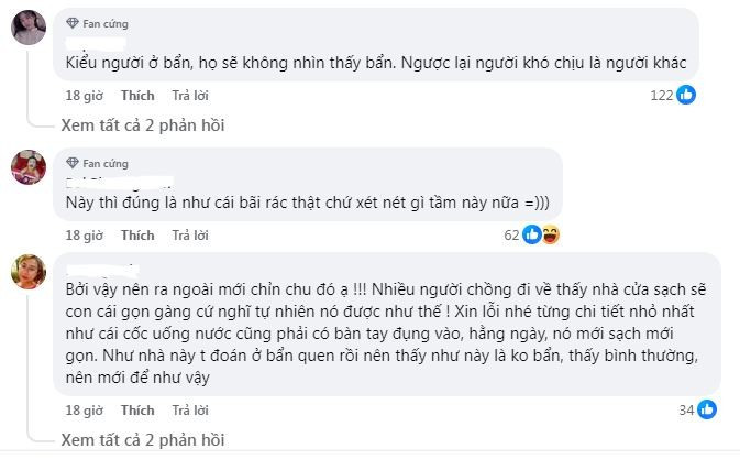 Không chỉ người mẹ cảm thấy ngao ngán mà ngay cả cộng đồng mạng cũng bày tỏ khó chịu với lối sống bừa bộn của cặp vợ chồng trẻ.