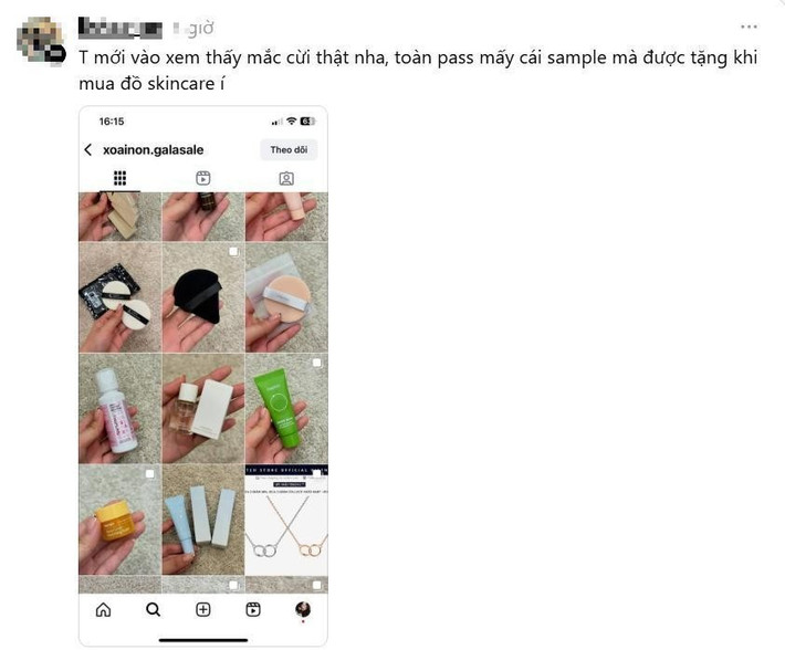 Nhiều người bày tỏ sự khó hiểu khi cô nàng còn bán cả những món vốn là hàng được tặng kèm như: bộ đồ dùng cá nhân do khách sạn cung cấp, sample mỹ phẩm, khăn giấy tẩy trang...