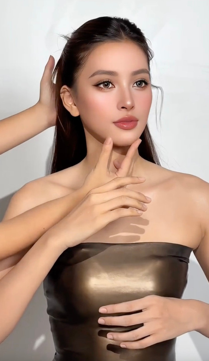 Tiểu Vy qua bàn tay của makeup artist được nhận xét trông "siêu thực" như AI.