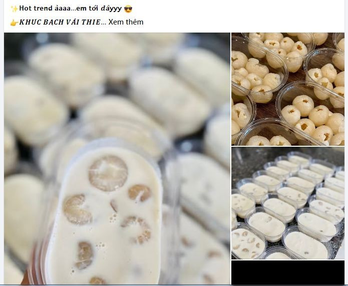 Tên là sao thì nguyên liệu, hình thức của món ngọt này là vậy. Khúc bạch vải là phiên bản biến tấu của món chè khúc bạch truyền thống. Thay vì cắt khúc bạch thành từng miếng nhỏ để thưởng thức thì phần khúc bạch sẽ được đông lại cùng với vải, để nguyên trong hộp và thưởng thức bằng cách dùng thìa để xắn ra.