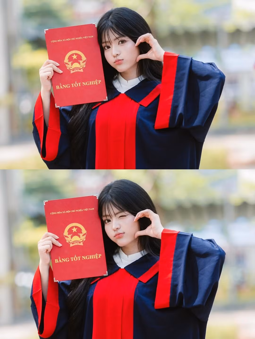 Không chỉ đơn thuần là một “hot girl bế giảng”, vẻ đẹp và thần thái của cô nữ sinh này còn gợi nhắc về hình ảnh truyền thống, tinh khôi của người con gái Việt trong tà áo dài trắng – một vẻ đẹp dịu dàng mà sâu lắng, chạm đến trái tim người xem một cách tự nhiên nhất.