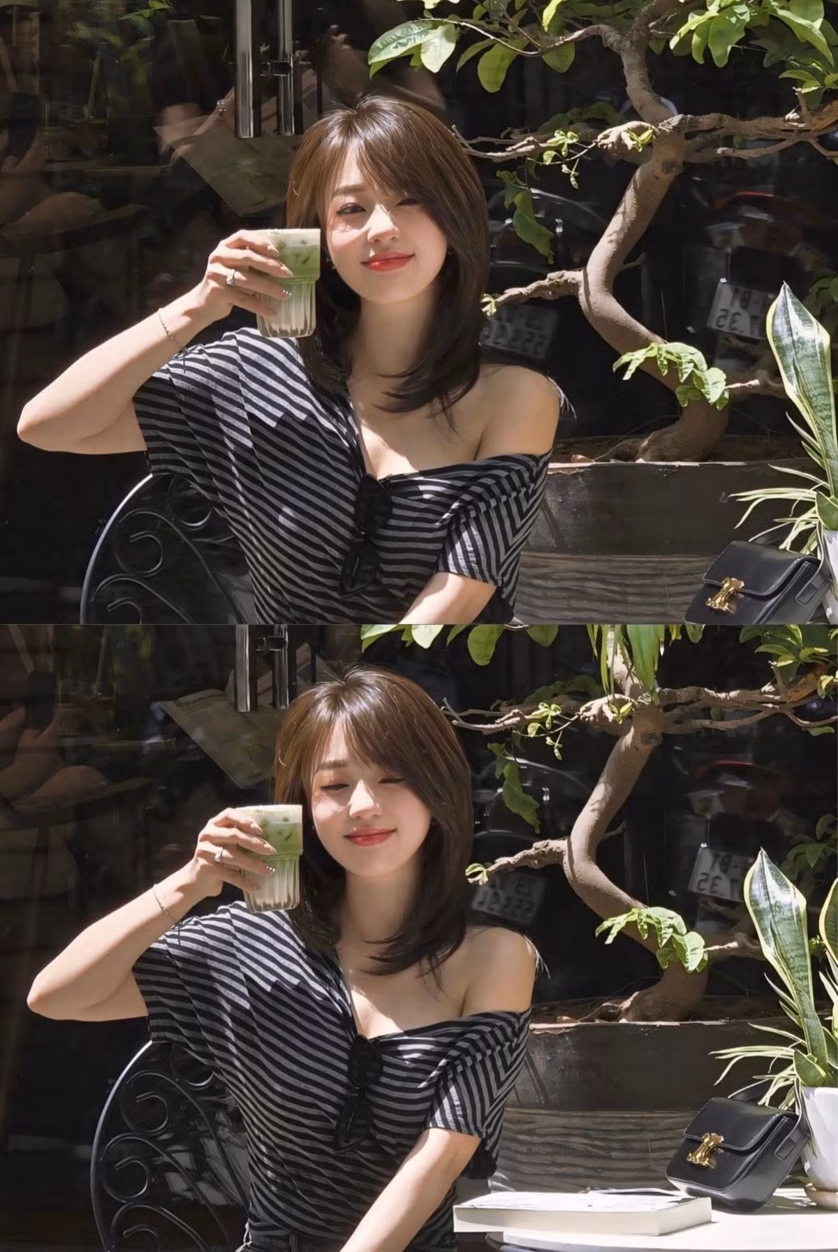 Cách phối đồ này tạo nên một tổng thể vừa năng động, vừa thanh lịch, rất phù hợp cho những buổi dạo phố hay cà phê cuối tuần. (Ảnh: Facebook Hà Kim)