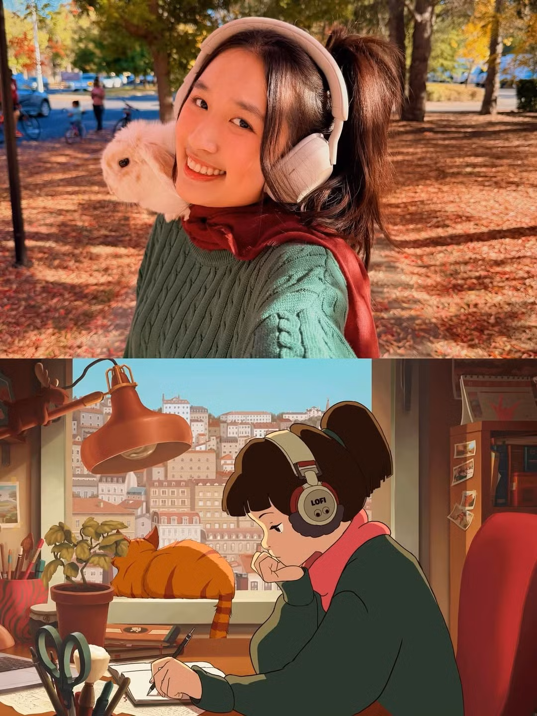 Giữa khung cảnh mùa thu rực rỡ với sắc vàng, cam, đỏ của lá phong, Jenny Huỳnh xuất hiện với giao diện một "cô gái thư giãn" đang tận hưởng trọn vẹn không gian mùa thu lãng mạn. (Ảnh: FBNV)