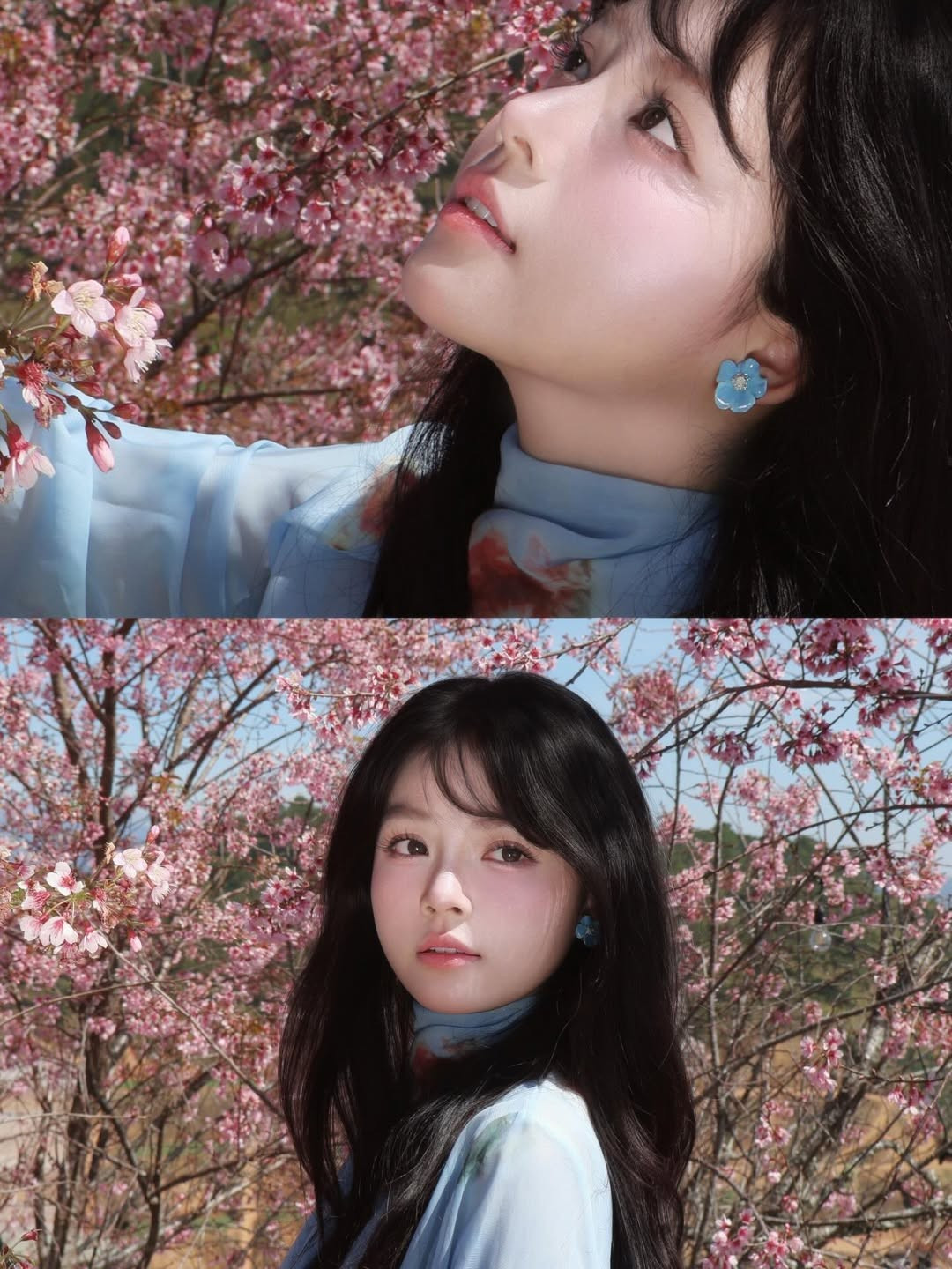 Làn da trắng không tì vết cùng mái tóc đen dài bồng bềnh giúp cô nàng tôn lên nét khả ái, dịu dàng như một nàng thơ bước ra từ tranh vẽ. (Ảnh: IGNV)