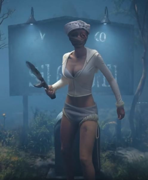 Hình tượng nổi tiếng với vẻ ngoài bị biến dạng, băng bó kín khuôn mặt nhưng vẫn khoác lên mình bộ trang phục y tá gợi cảm, dính đầy vết máu và vết bẩn. (Ảnh: IGNV)