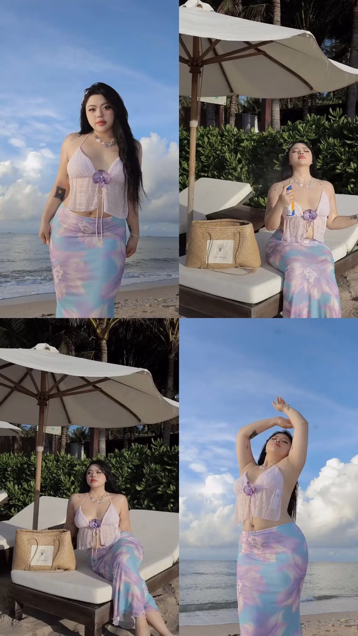 Thần thái rạng rỡ và ánh mắt tự tin của cô nàng chính là "phụ kiện" đắt giá nhất, chứng minh rằng bất kỳ vóc dáng nào cũng có thể tỏa sáng trên bãi biển.