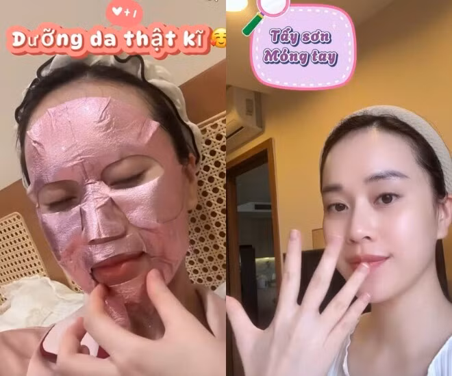 Nữ MC đến tiệm gội đầu, cắt tóc ngắn để tiện chăm sóc, vệ sinh sau sinh. Bên cạnh đó, cô còn đi tháo sơn móng tay sạch sẽ, đắp mặt nạ để dưỡng cho da căng mượt. Là một "tín đồ" mê thịt bò, nữ MC đã tranh thủ đi ăn món bò bít tết yêu thích trước khi phải kiêng khem một thời gian sau sinh mổ.