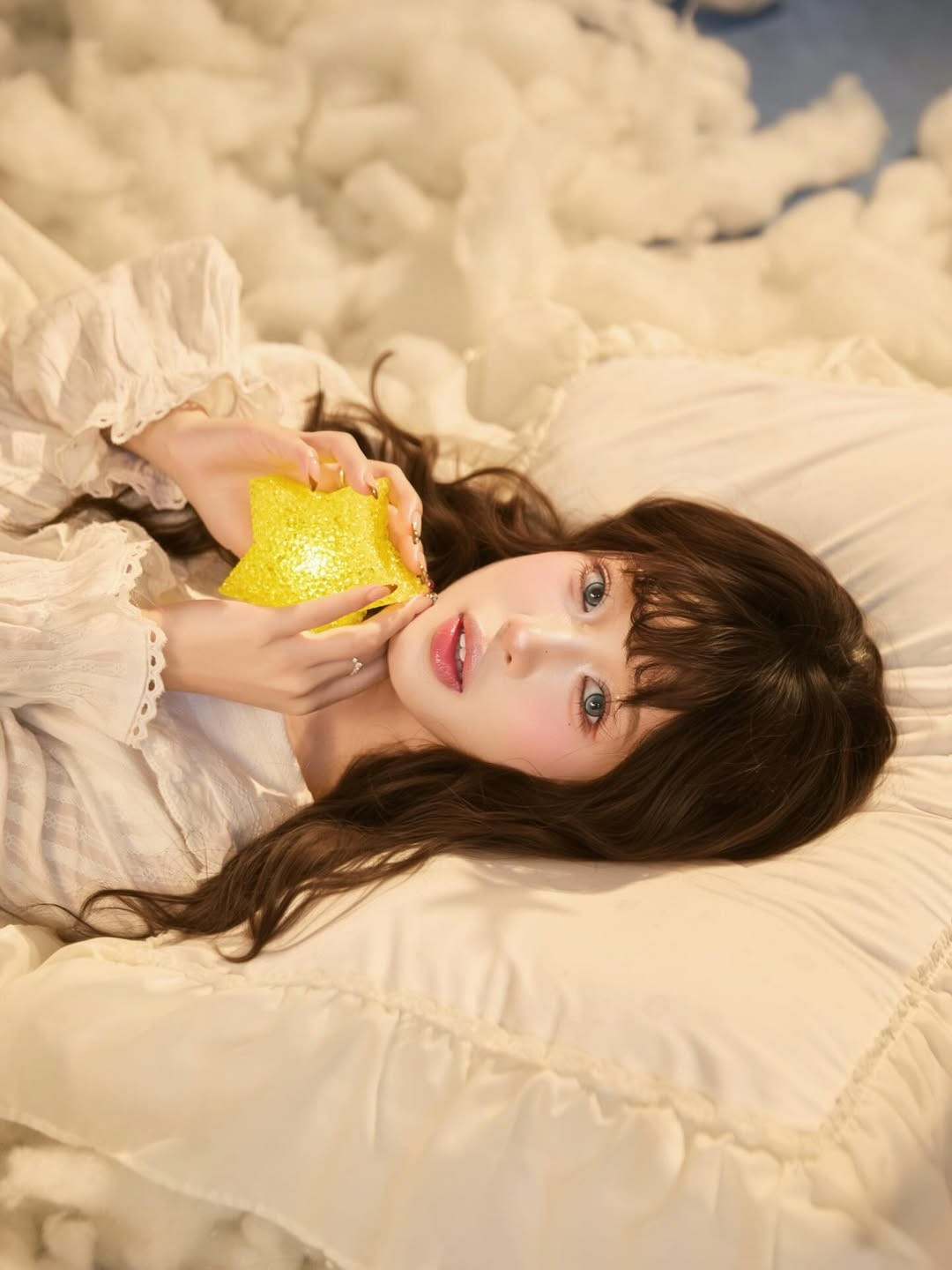 Rời xa phong cách năng động hằng ngày, Wyn Anh vừa trình làng bộ ảnh mang hơi thở thần tiên, lấy cảm hứng từ sự tinh khôi của tuyết và những vì sao lấp lánh trên bầu trời. (Ảnh: IGNV)