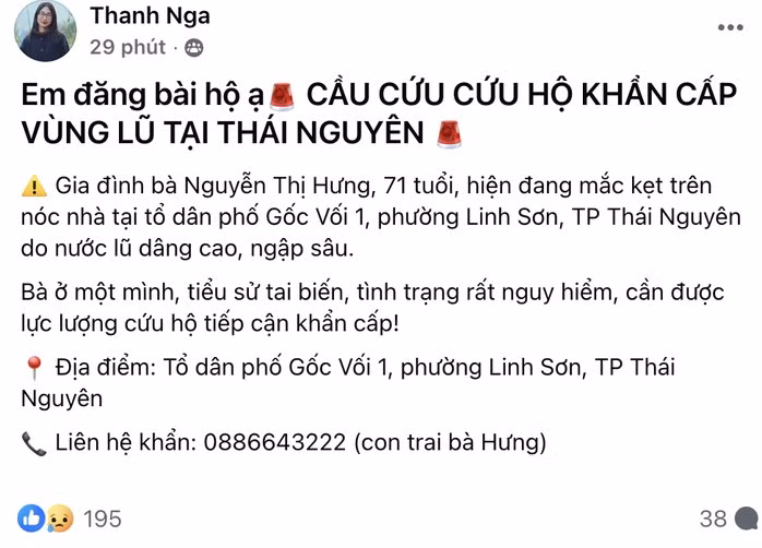 Mạng xã hội đã ghi nhận hàng loạt thông tin kêu cứu khẩn thiết, với những trường hợp hết sức nguy cấp.