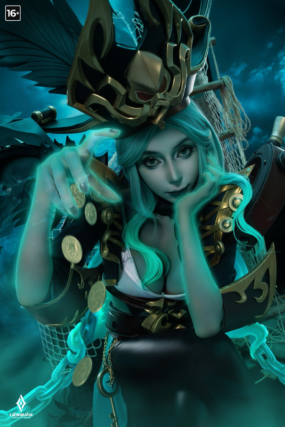 Đặc biệt, vẻ mặt và ánh mắt của cô thể hiện được sự bí ẩn, lạnh lùng, rất phù hợp với tên gọi "Oán Linh". (Ảnh: Garena Liên Quân Mobile)