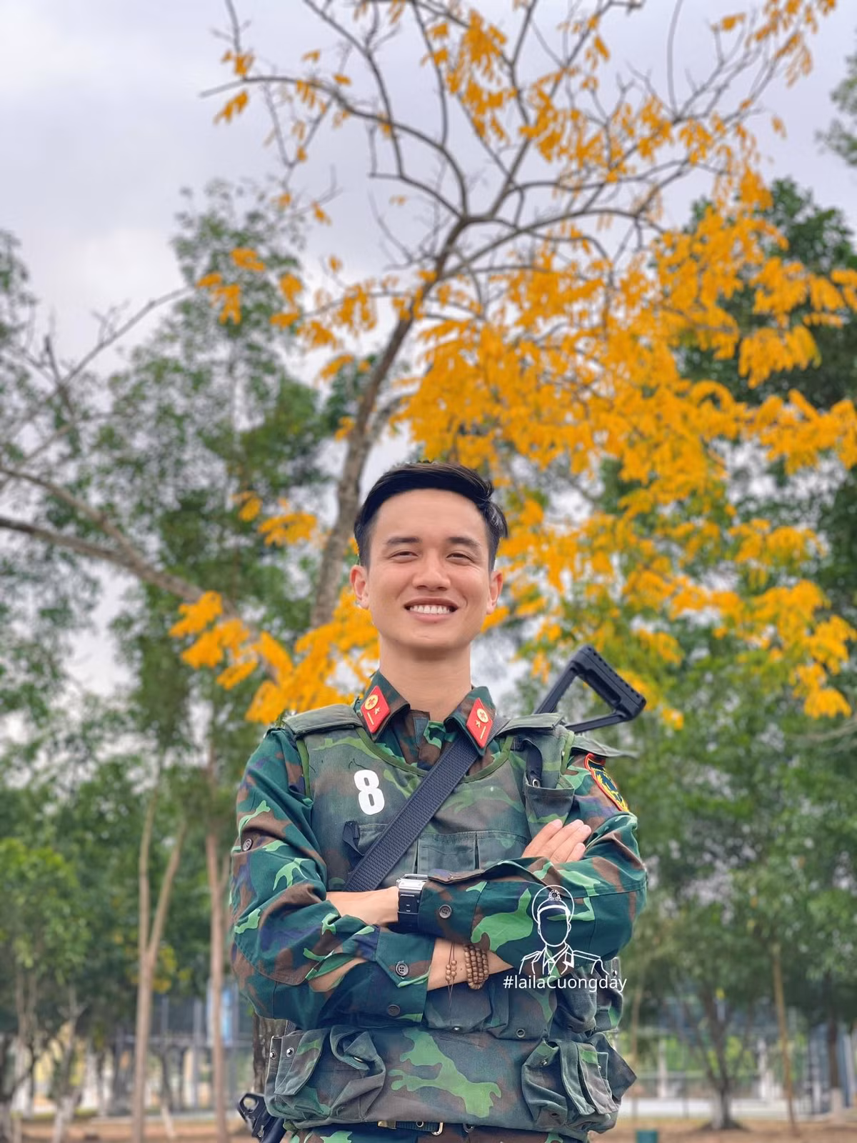 Tại A80, Hữu Cường vinh dự góp mặt trong đội hình khối Danh dự 3 Quân chủng, tiếp tục khẳng định bản lĩnh, sự dũng cảm và tinh thần cống hiến của người lính trẻ. (Ảnh: FBNV)