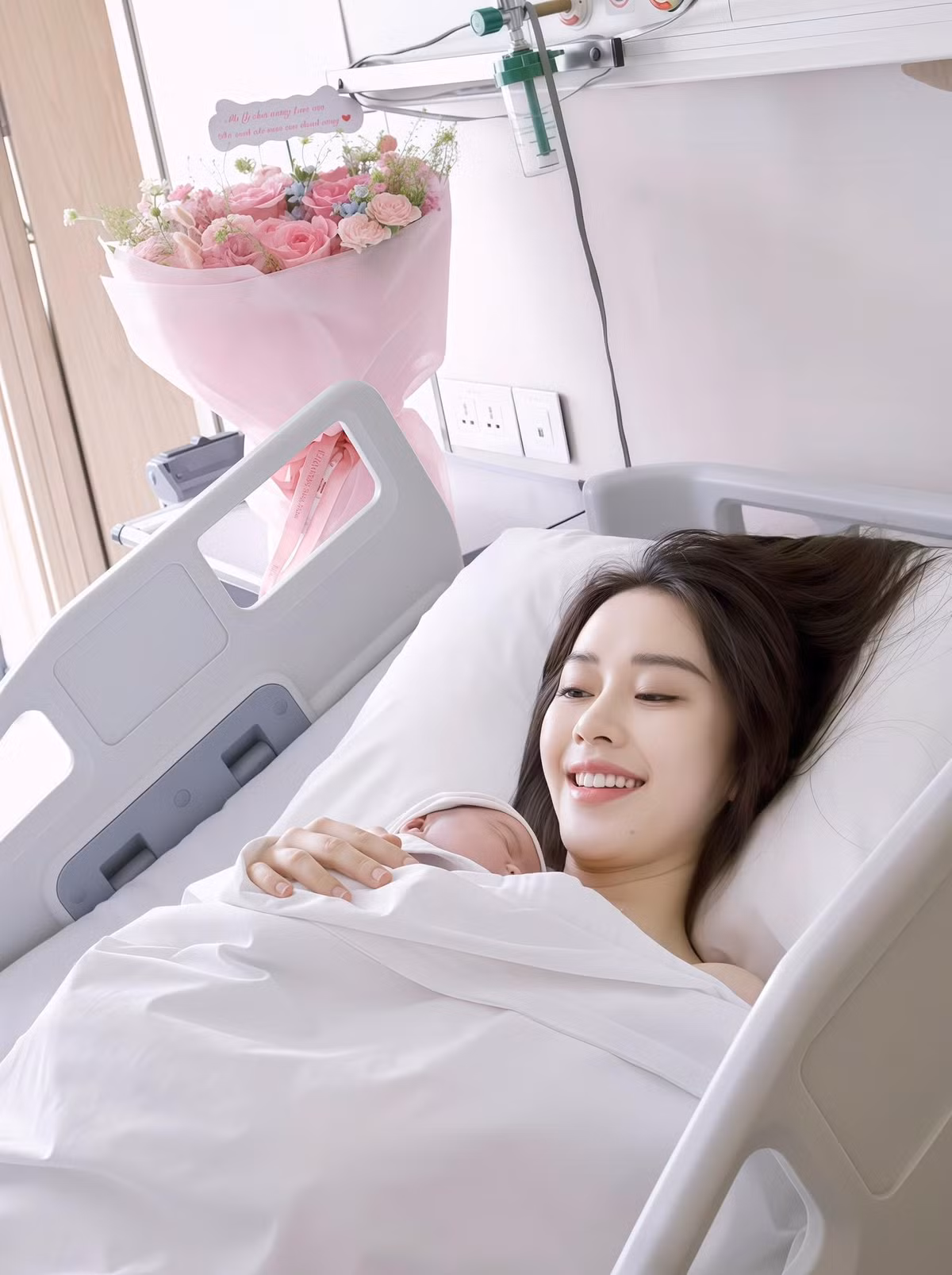 Mới đây, MC Ngô Mai Phương, gương mặt quen thuộc của VTV, đã khiến người hâm mộ và bạn bè không khỏi trầm trồ khi đăng tải những khoảnh khắc đáng nhớ trong bệnh viện sau khi sinh con. Trong bức ảnh được chia sẻ, Ngô Mai Phương nằm trên giường bệnh, gương mặt không chút mệt mỏi mà thay vào đó là nụ cười hạnh phúc rạng ngời khi ôm cô công chúa bé bỏng vào lòng.