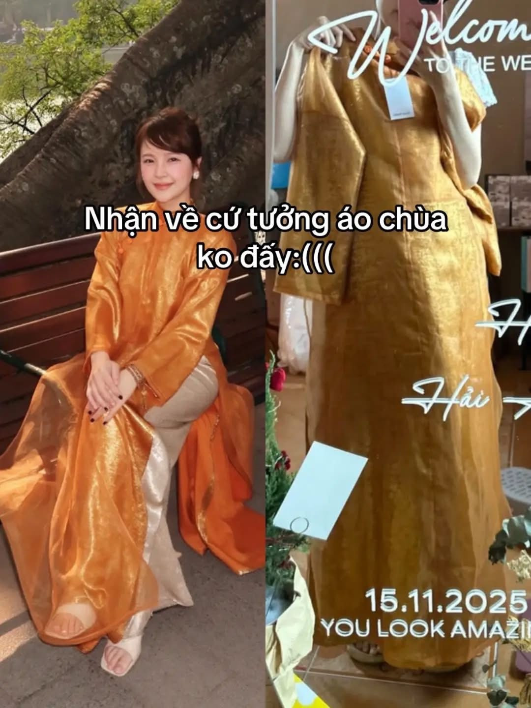 Thay vì ôm sát hoặc có độ rủ mềm mại như ảnh mẫu, nhiều thiết kế khi mặc lên lại thẳng đuột, rộng thênh thang hoặc nhăn nhúm một cách khó hiểu. (Ảnh: Một góc khác nhà AH)