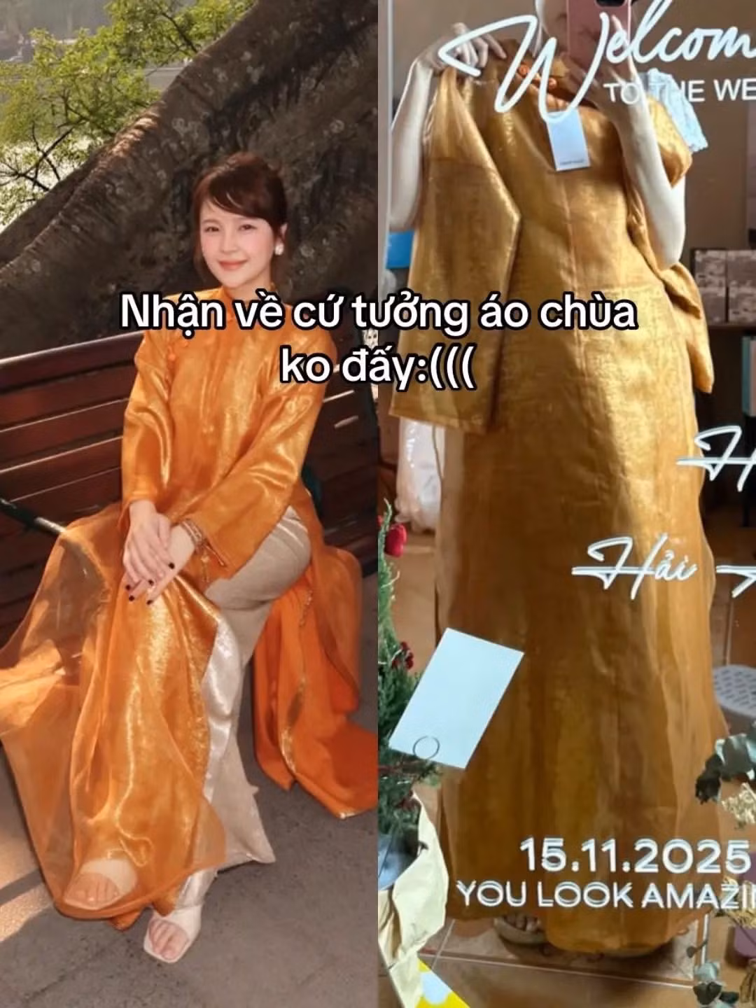 Thay vì ôm sát hoặc có độ rủ mềm mại như ảnh mẫu, nhiều thiết kế khi mặc lên lại thẳng đuột, rộng thênh thang hoặc nhăn nhúm một cách khó hiểu. (Ảnh: Một góc khác nhà AH)