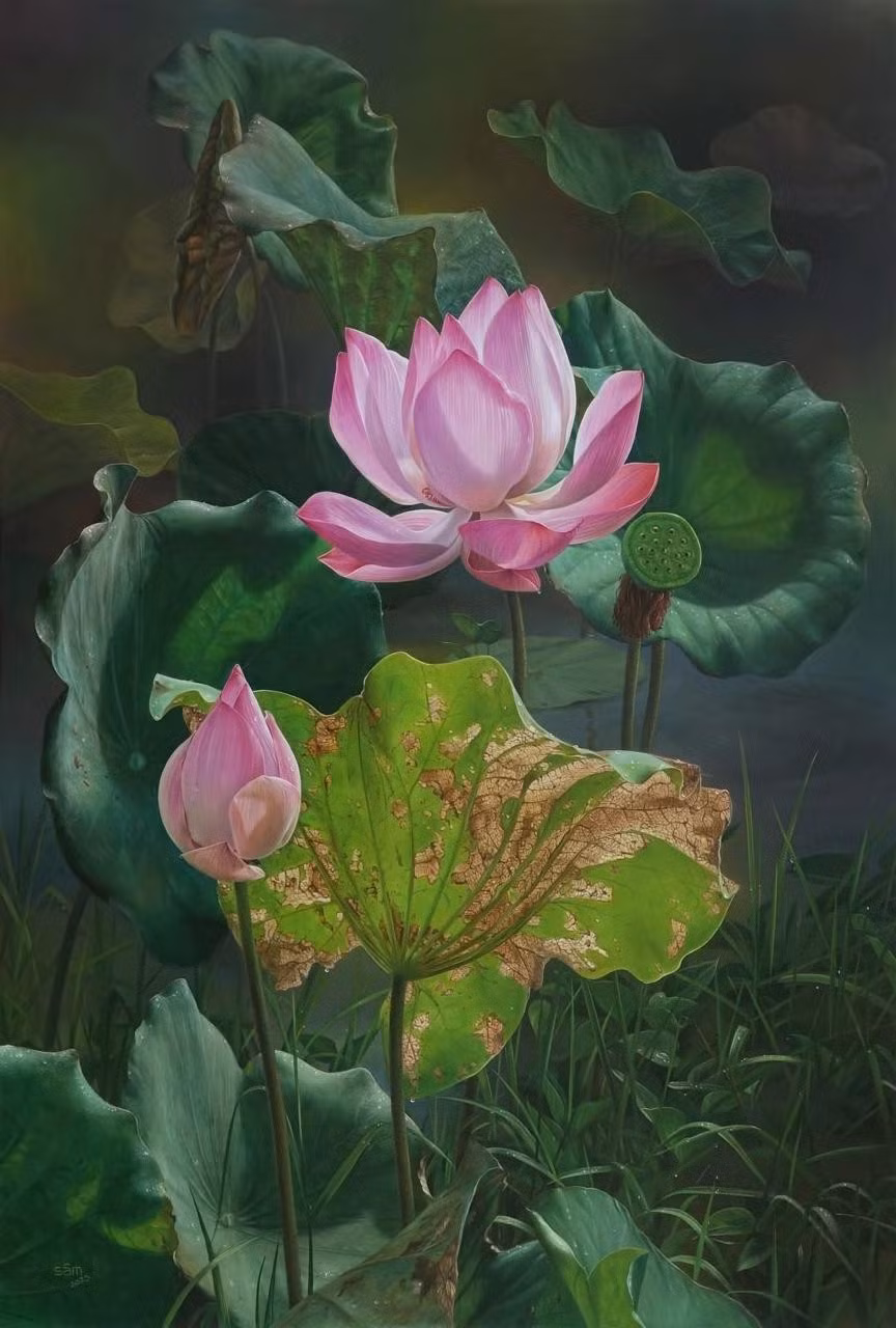 Bức tranh hai quả thanh long của họa sĩ Lê Sâm đã tạo ra một làn sóng lan truyền mạnh mẽ bởi sự sống động của nó.