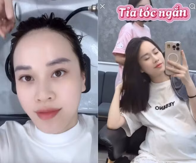 MC Mai Phương vừa đến bệnh viện để chốt giờ sinh, khám thai và đo monitoring. Cô diện đầm bầu đơn giản, khoe vẻ ngoài xinh đẹp, đang khám thì đói bụng nên tranh thủ ăn lót dạ.