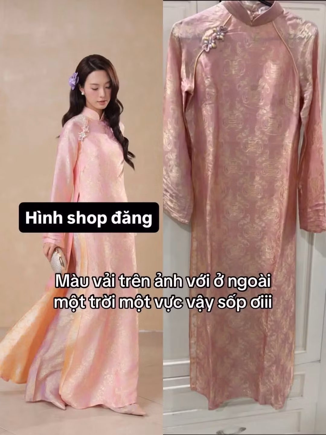 Trên ảnh shop đăng là tone hồng pastel nhẹ nhàng, thanh tao; nhưng hàng thật nhận về lại là màu hồng cánh sen rực rỡ hoặc một tông màu tối sầm khó tả. (Ảnh: Một góc khác nhà AH)
