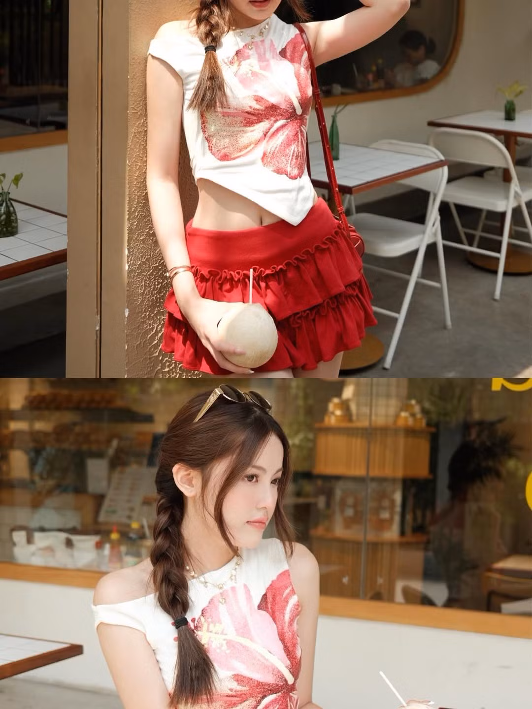 Không chỉ gây ấn tượng về trang phục và vóc dáng, Tăng Mỹ Hàn còn "hút hồn" người xem bằng thần thái ngọt ngào và biểu cảm đáng yêu.