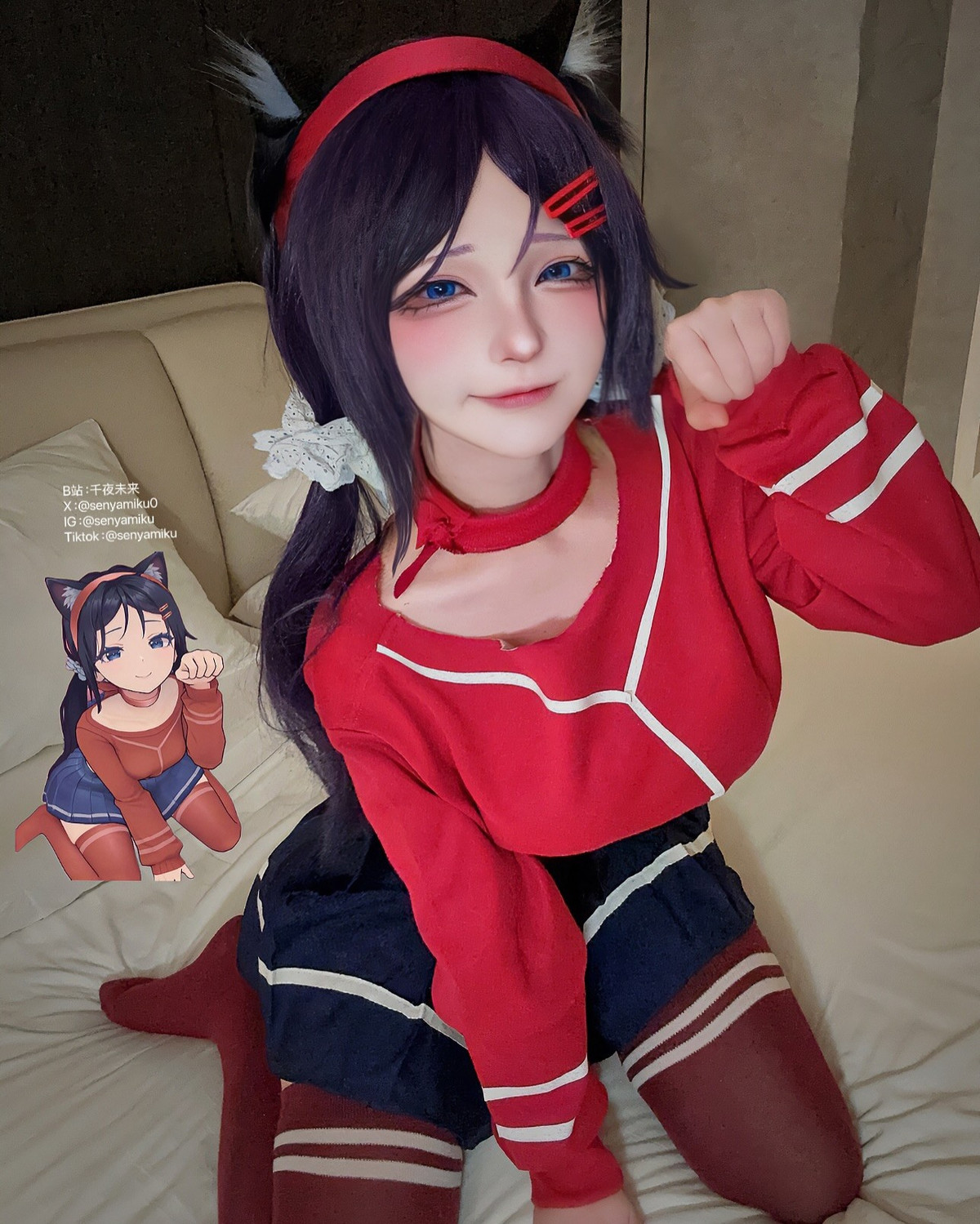 Phần makeup được đầu tư kỹ lưỡng, đặc biệt là đôi mắt xanh lá sắc lạnh, có hồn, thể hiện được sự ngang tàng và thần thái tự tin tuyệt đối của Tornado of Terror. Ánh nhìn xuyên thấu, đầy ma lực chính là điểm nhấn khiến bộ ảnh "ăn điểm" tuyệt đối. (Ảnh: IG @senyamiku)