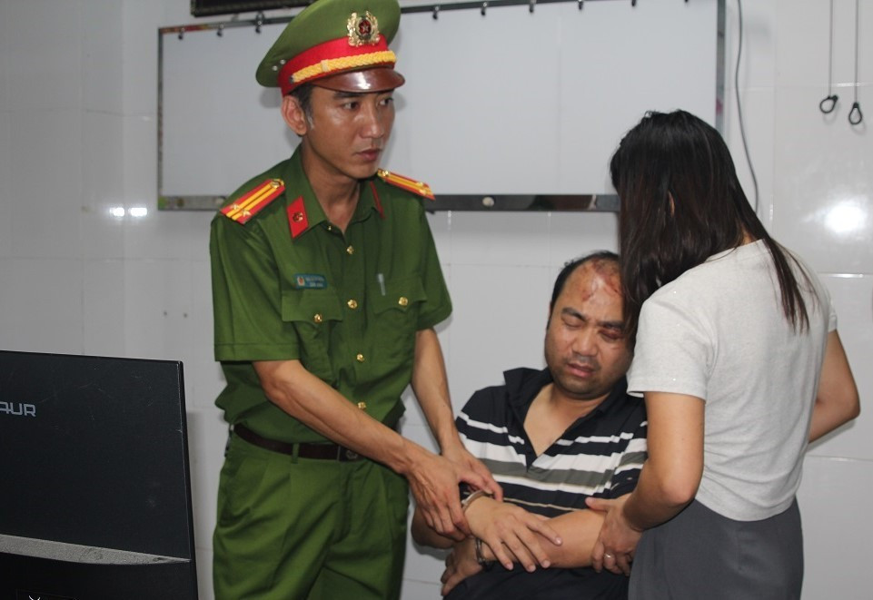 Đối tượng Ba tại cơ quan Công an.