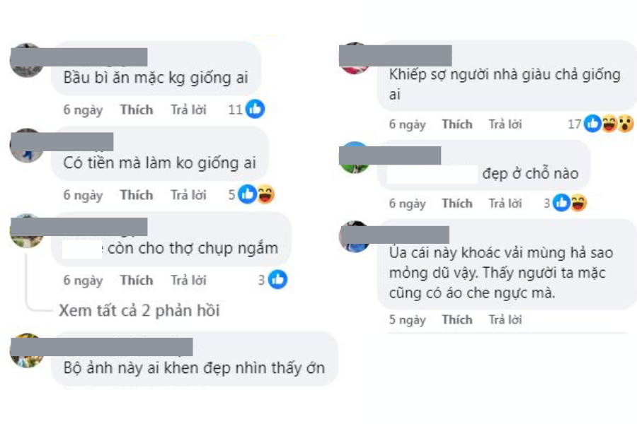 Với thần thái tự tin, ánh mắt quyến rũ và bối cảnh tối giản, bộ ảnh được thực hiện theo concept tôn vinh vẻ đẹp tự nhiên, thiêng liêng của người phụ nữ mang thai. Tuy nhiên, chính sự táo bạo trong việc để lộ da thịt dưới lớp vải mỏng gần như trong suốt này đã khiến bộ ảnh nhận về không ít ý kiến chỉ trích từ netizen.