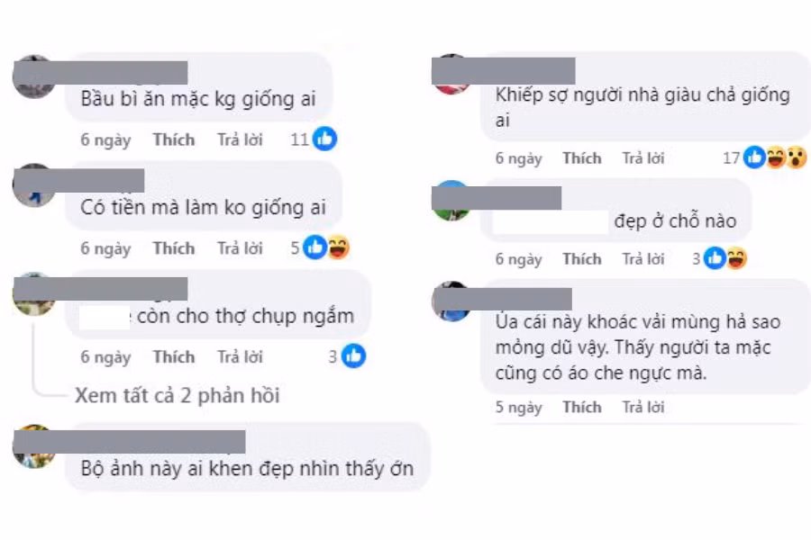 Với thần thái tự tin, ánh mắt quyến rũ và bối cảnh tối giản, bộ ảnh được thực hiện theo concept tôn vinh vẻ đẹp tự nhiên, thiêng liêng của người phụ nữ mang thai. Tuy nhiên, chính sự táo bạo trong việc để lộ da thịt dưới lớp vải mỏng gần như trong suốt này đã khiến bộ ảnh nhận về không ít ý kiến chỉ trích từ netizen.