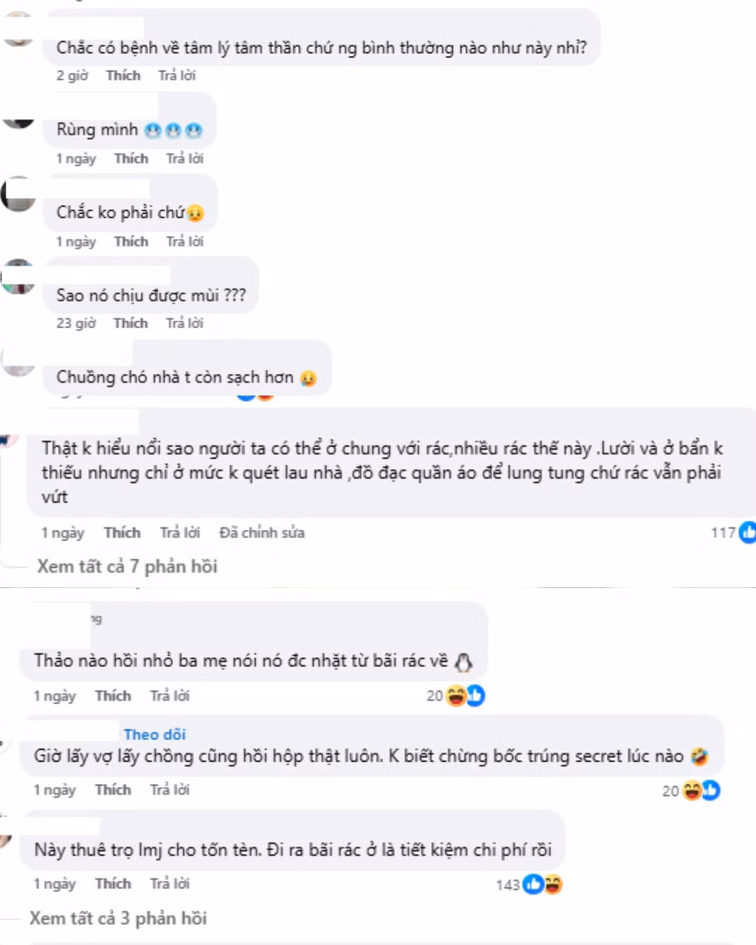 Ngay sau khi bài phốt được đăng tải, cộng đồng mạng đã để lại hàng loạt bình luận bày tỏ sự ngán ngẩm: "Thật không hiểu nổi tại sao họ có thể sống chung với rác như vậy. Lười cũng có mức độ thôi chứ đây là bệnh tâm lý luôn rồi!". Bên cạnh đố, một số khác bày tỏ nên nghe thông tin từ hai chiều, đồng thời nghi ngờ có khả năng đây là những bức ảnh do trí tuệ nhân tạo làm nên.