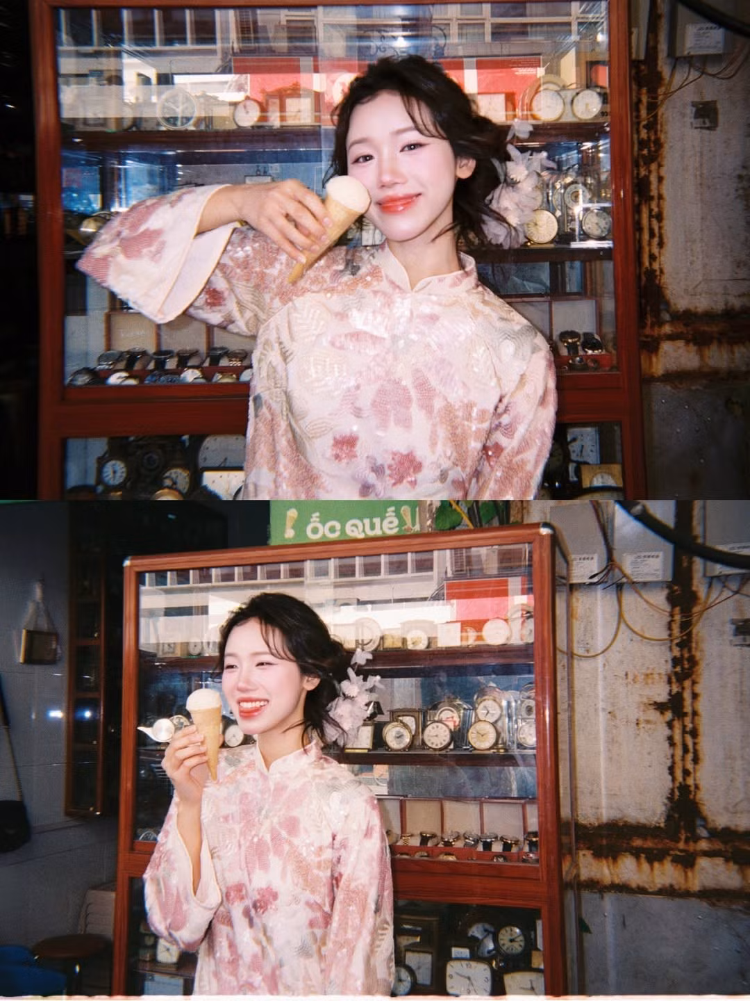 Hình ảnh cô nàng thích thú thưởng thức kem Tràng Tiền - một đặc sản không thể bỏ qua khi đến Hà Nội - mang lại cảm giác vô cùng gần gũi và đáng yêu. Đây chính là nét "tình" rất riêng mà chỉ Hà Nội mới có. (Ảnh: IGNV)