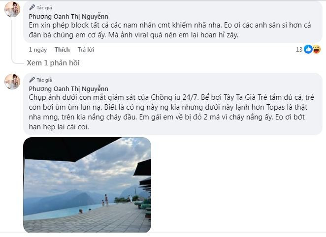 Đáng chú ý, hot girl này còn chia sẻ thêm về hậu trường bộ ảnh, khẳng định việc mình chụp ảnh hoàn toàn có sự đồng ý và giám sát của "chồng iu". (Ảnh: FBNV)