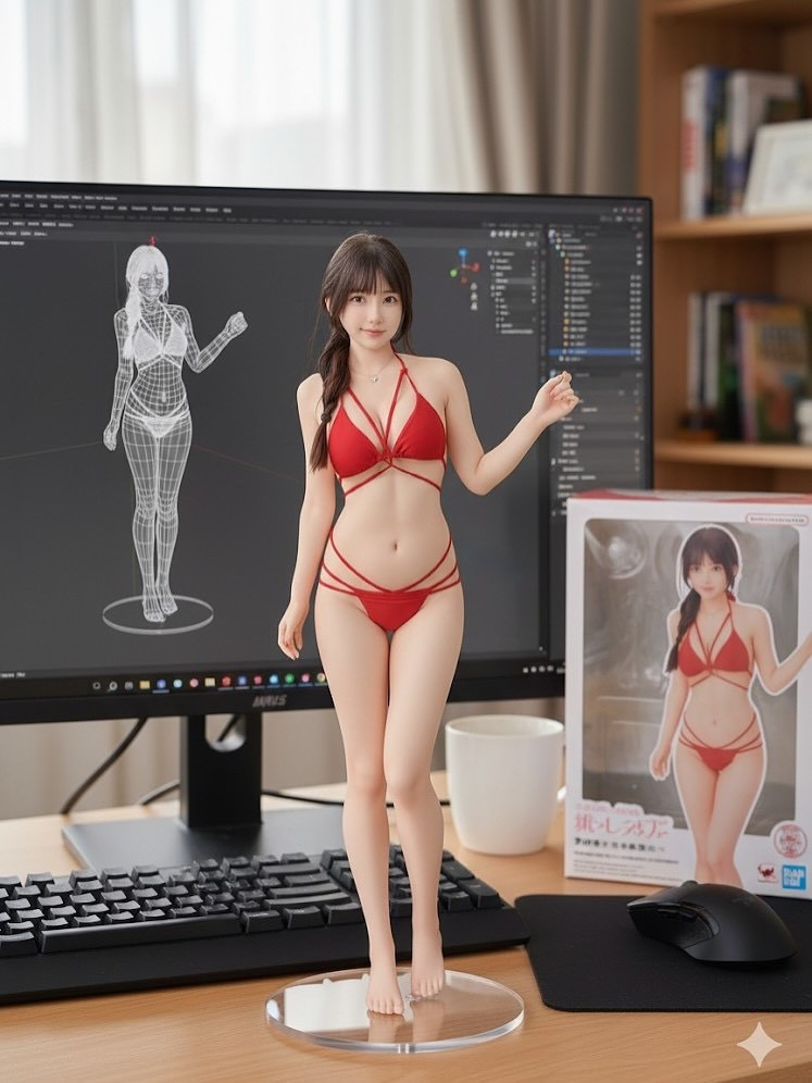 Sản phẩm nhận được còn có trên bàn làm việc xuất hiện màn hình máy tính đang hiển thị quá trình dựng 3D bằng ZBrush, tạo cảm giác chuyên nghiệp. (Ảnh: FBNV)