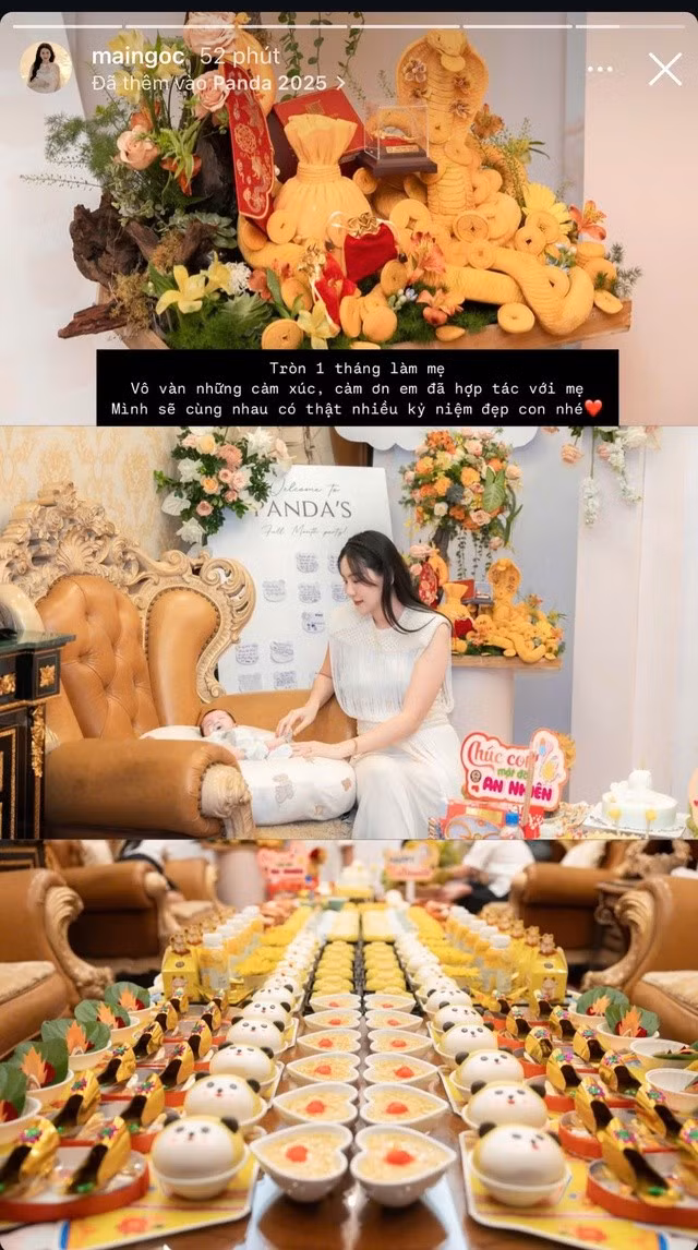 Buổi lễ được tổ chức tại căn biệt thự sang trọng của gia đình cô, với sự tham gia của người thân và bạn bè thân thiết. Qua story mà MC Mai Ngọc đăng tải, có thể thấy bữa tiệc được làm rất hoành tráng và chuẩn bị tỉ mỉ.