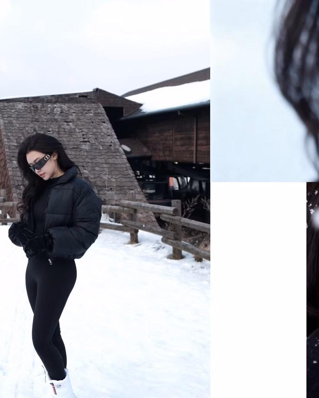 Trang phục này không chỉ mang tính thời trang cao mà còn nổi bật trên nền tuyết trắng xóa, tạo nên sự tương phản đầy ấn tượng. (Ảnh: IGNV)