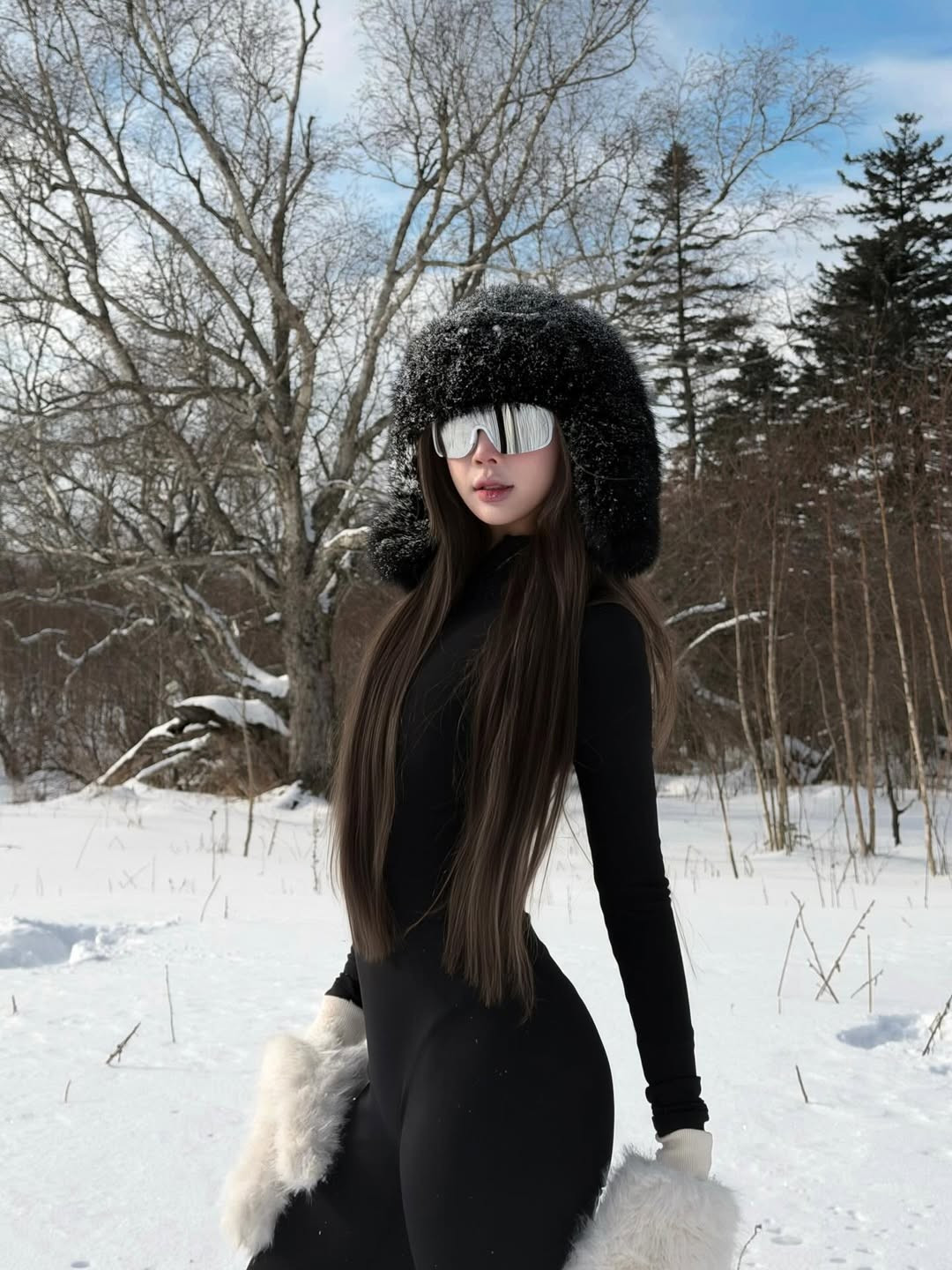 Mới đây, "hot girl Tuyên Quang" Trần Linh Hương đã làm nóng các trang mạng xã hội bằng loạt ảnh check-in tại thiên đường tuyết trắng. (Ảnh: IGNV)