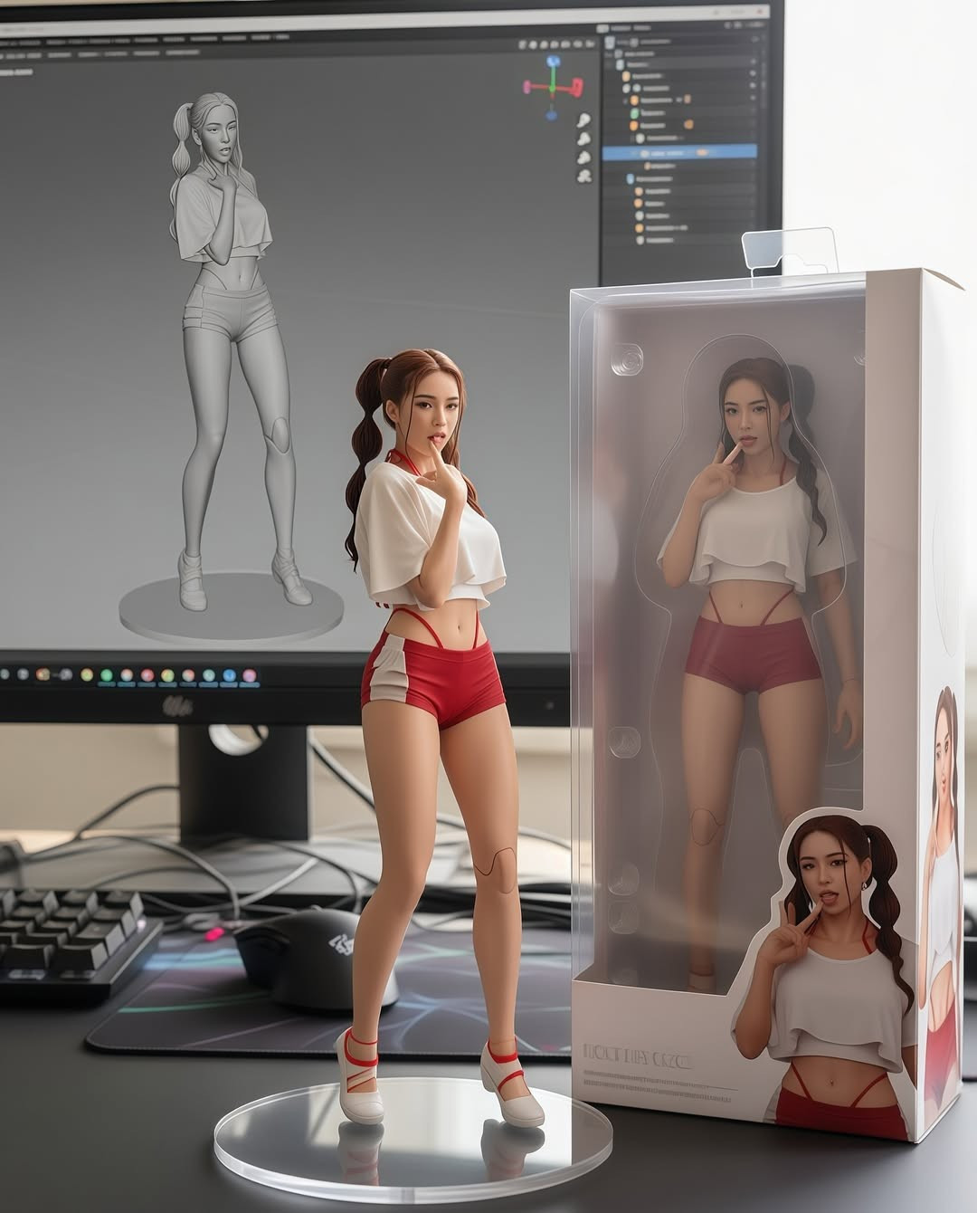 Sử dụng những công cụ AI, Janet đã tạo ra một bộ sưu tập tượng mô hình của chính mình với những trang phục và tạo hình đa dạng. (Ảnh: IGNV)