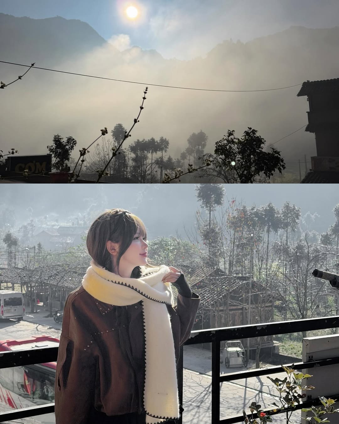 Hạnh Nguyễn đã chọn trang phục tinh tế, rất hợp với không khí vùng cao se lạnh nhưng vẫn giữ được nét trẻ trung, thời thượng. (Ảnh: IGNV)