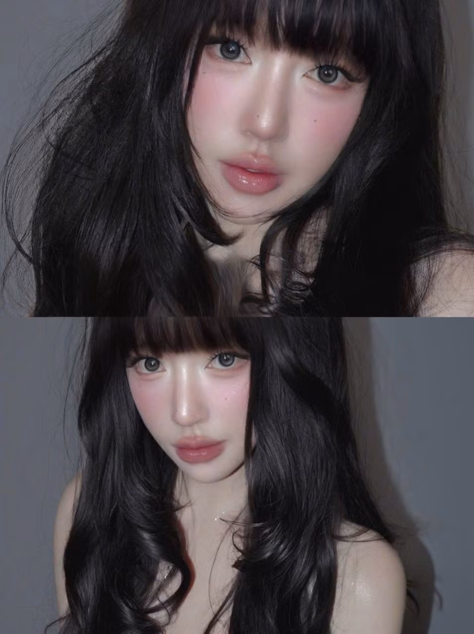 Elly Trần xuất hiện với mái tóc dài đen nhánh, uốn lọn xoăn bồng bềnh cùng kiểu tóc mái bằng đặc trưng, làm nổi bật gương mặt nhỏ nhắn. (Ảnh: FBNV)