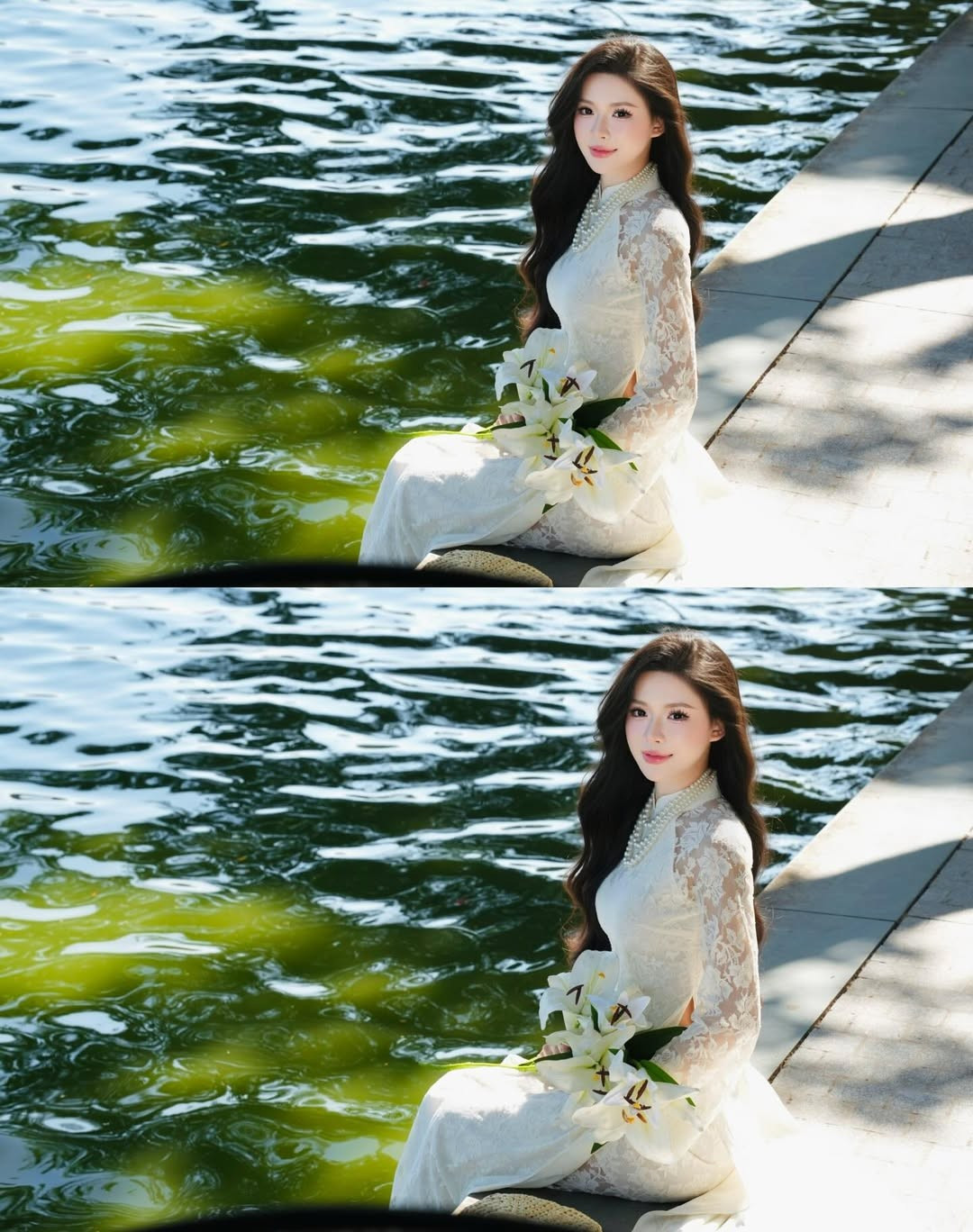 Cô nàng gây ấn tượng với nét đẹp trong trẻo, ngọt ngào và vô cùng nữ tính. Mới đây, bộ ảnh thiếu nữ trong tà áo dài dạo bước bên Hồ Gươm của Mai Thị Hà Thu đã nhanh chóng "viral" trên các diễn đàn sắc đẹp. (Ảnh: IGNV)