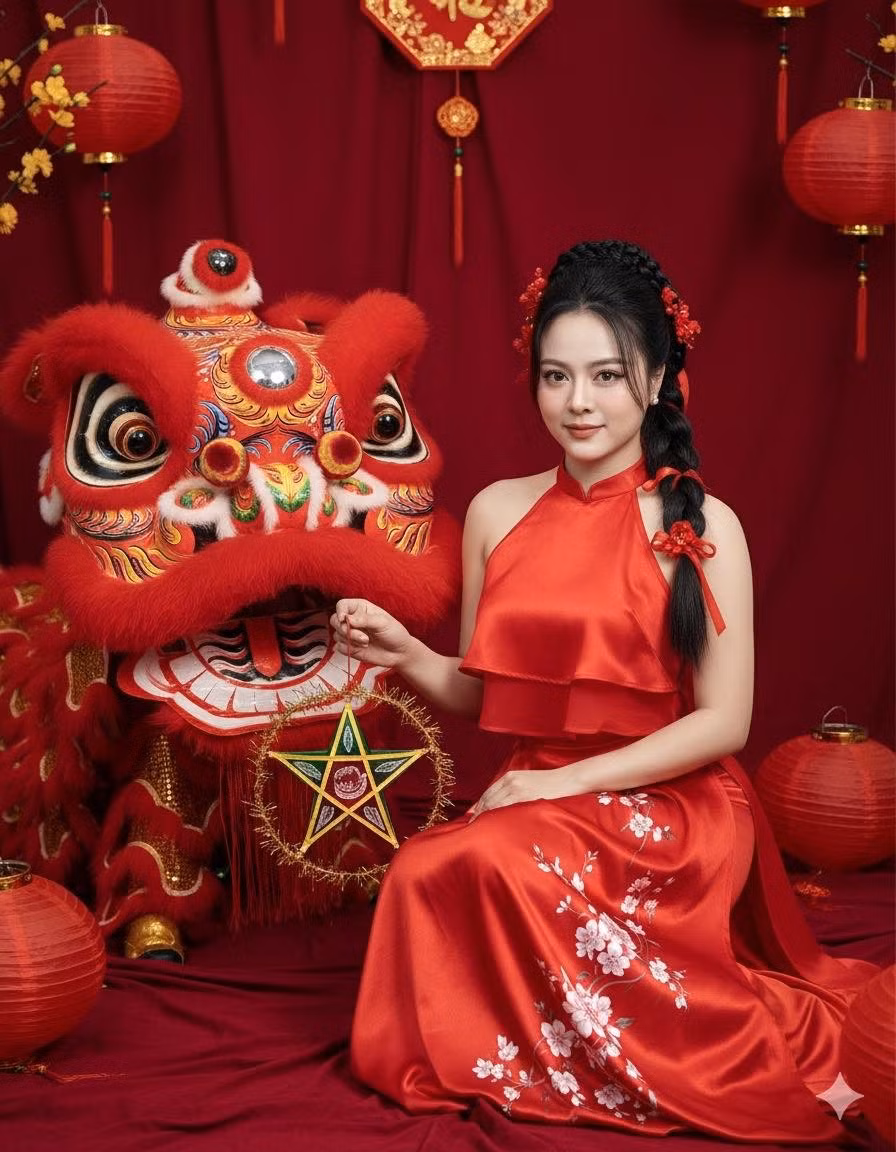 Dù chỉ là ảnh ảo, nhưng bộ ảnh Trung thu "thế hệ mới" của Hằng Túi vẫn nhận được cơn mưa lời khen, chứng minh sức hút của cả bản thân cô lẫn sự phát triển mạnh mẽ của công nghệ AI trong việc phục vụ nhu cầu sáng tạo và giải trí cá nhân. (Ảnh: FBNV)