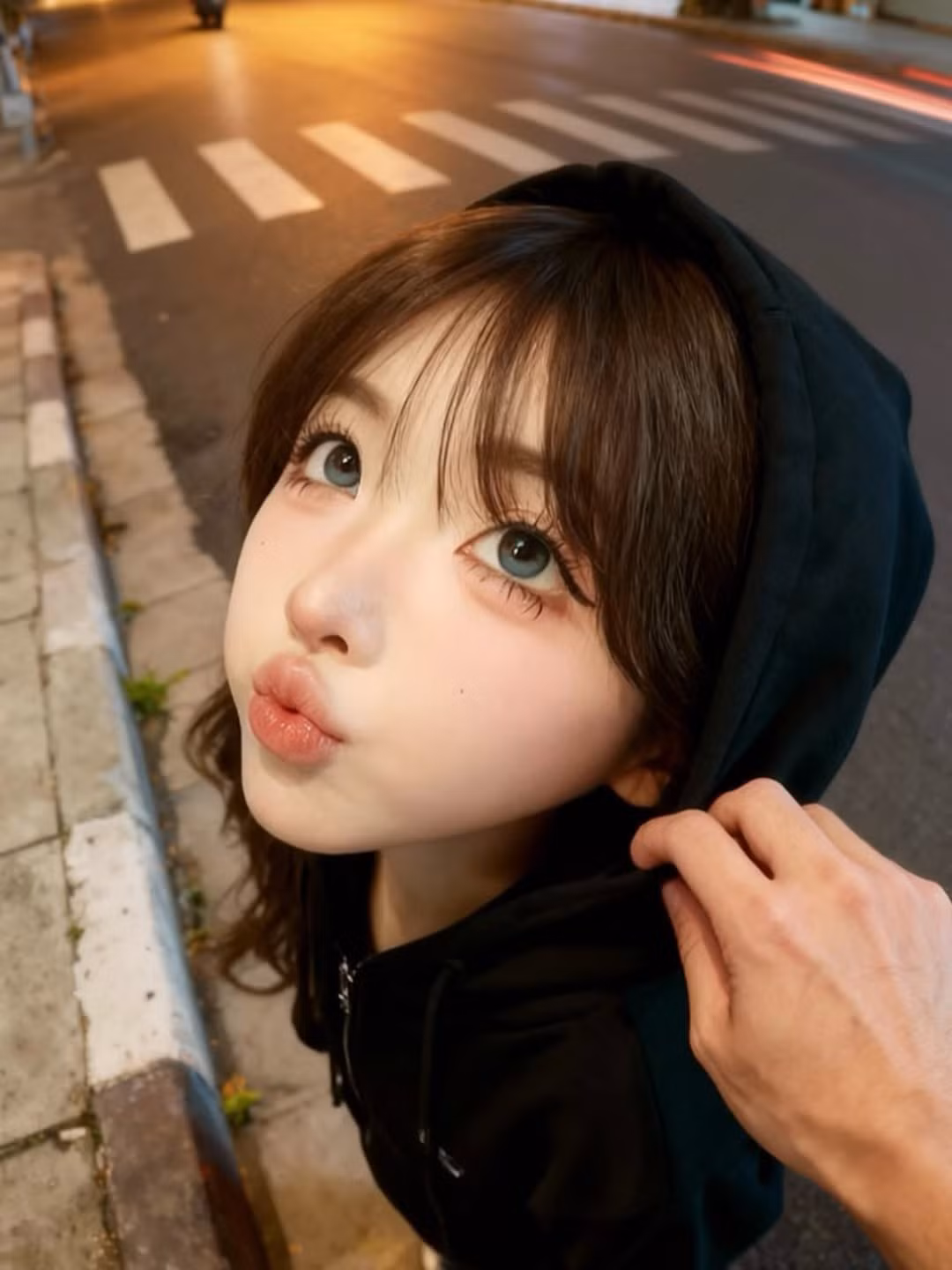 Xuất hiện trong bộ trang phục hoodie đen đơn giản, Yuka (còn được biết đến với nickname Yukako Kadowaki) đã có màn bắt trend thành công rực rỡ. Với góc chụp từ trên xuống, cô nàng khoe trọn gương mặt bầu bĩnh, đôi môi chúm chím và đôi mắt to tròn long lanh như chứa cả bầu trời sao. (Ảnh: IGNV)