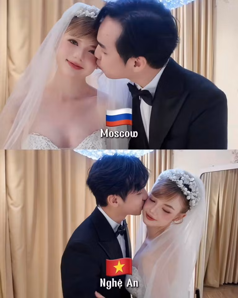 Chàng trai Niên, sinh năm 2001, đến từ Nghệ An, Việt Nam, còn cô gái Katia, sinh năm 2005, đến từ xứ sở bạch dương Nga. (Ảnh: Tiktok Niên và Katia)