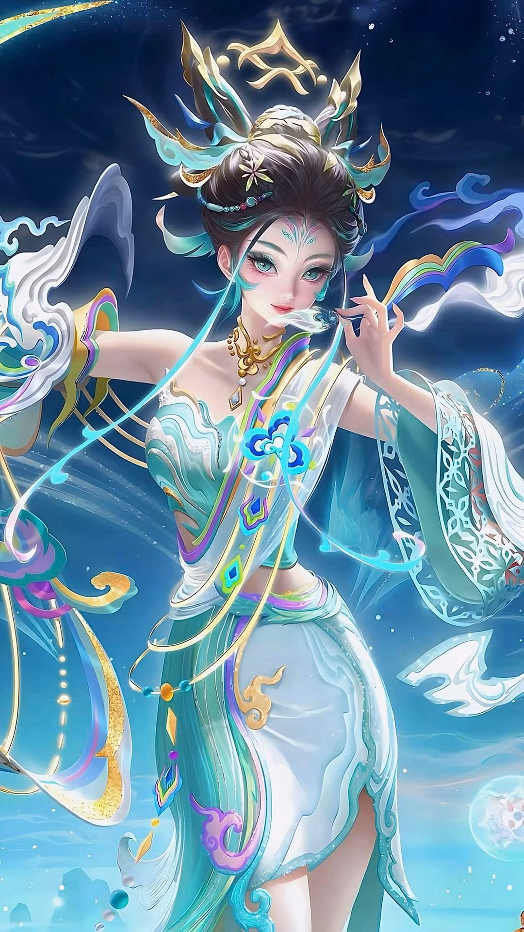 Veera Thất Sát - Thượng Sinh vốn là một trong những trang phục được mong đợi nhất dịp Tết 2025, mang phong cách thần thoại phương Đông với những đường nét mềm mại nhưng không kém phần uy nghiêm. Qua tay Yugi Kiều Oanh, vẻ đẹp của trang phục này như được nâng lên một tầm cao mới. (Ảnh: FBNV)