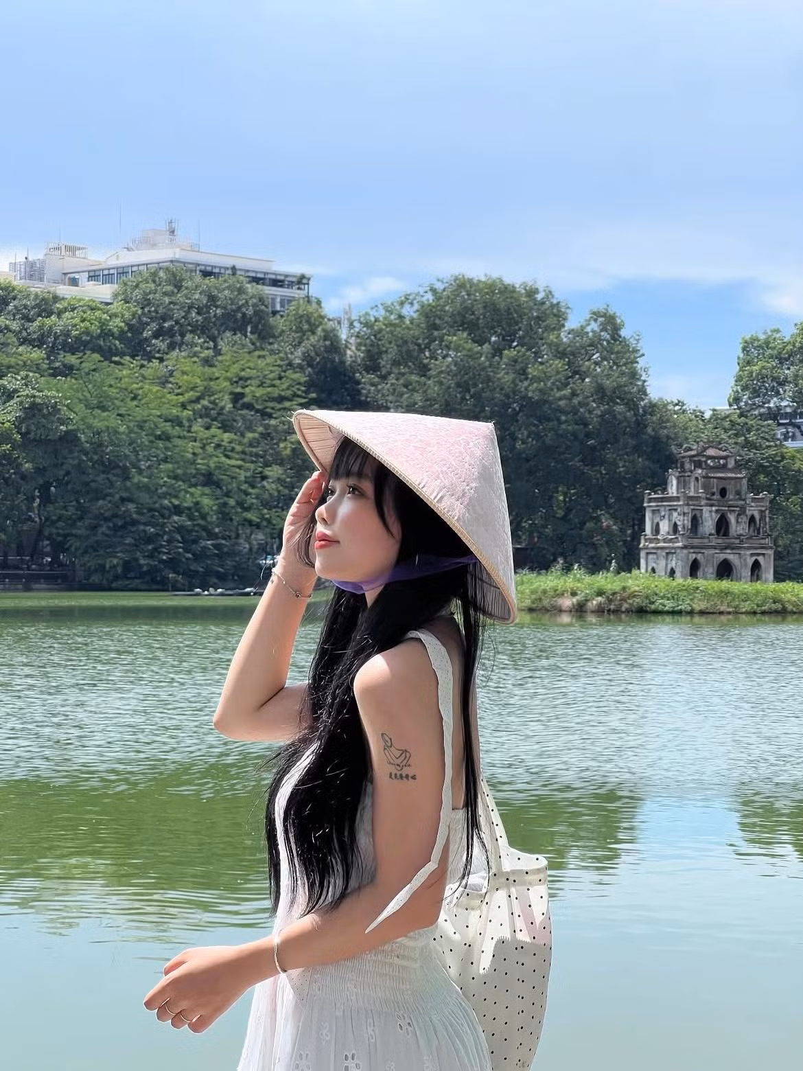 Sự kết hợp giữa vẻ đẹp dịu dàng của loài hoa này và không gian lịch sử, yên bình của hồ đã tạo nên những bức ảnh "triệu like". (Ảnh: Tổng hợp)