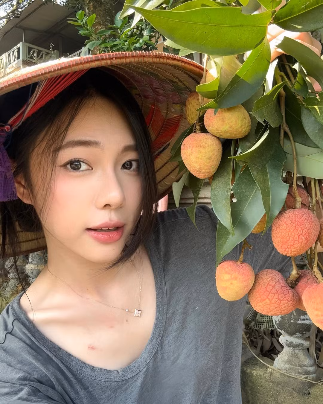 Mạng xã hội mới đây đang "rần rần" trước những tấm ảnh selfie của một cô gái bên vườn vải quê. Loạt ảnh nhanh chóng trở nên viral không chỉ bởi khung cảnh bình dị, đẹp như tranh vẽ mà còn bởi nhan sắc mộc mạc, gần gũi của cô gái đã "đốn tim" biết bao người xem.